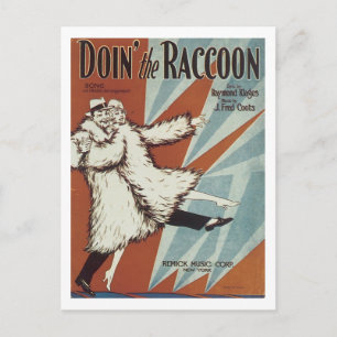 Carte Postale Doin' The Raccoon Vintage Songbook Cover