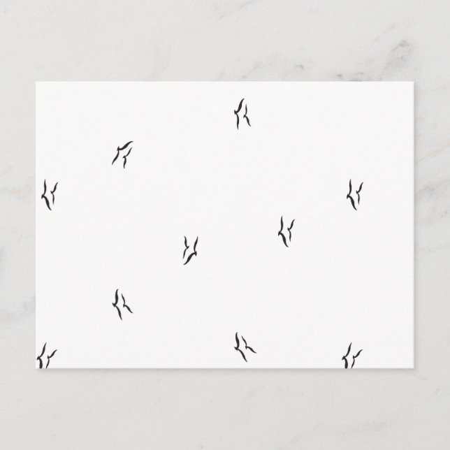 Carte postale d'oiseau minimaliste motif noir et b (Devant)