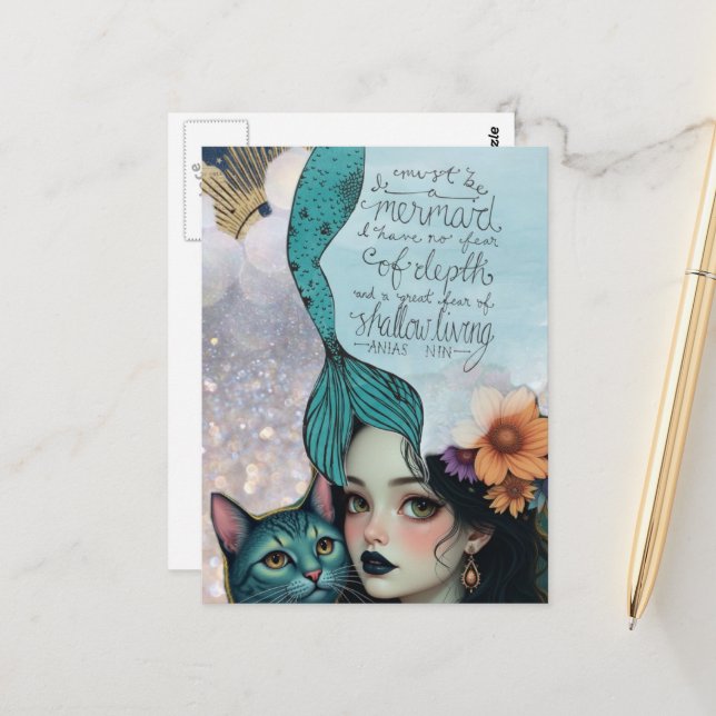 Carte Postale Doit être un collage mixte de sirène (Devant/Arrière en situation)