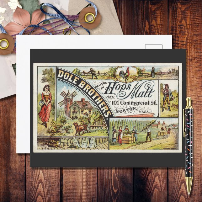 Carte Postale Dole Brothers Ad Hops et Malt Ephemeral (Créateur téléchargé)