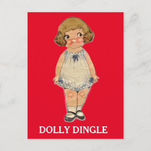 CARTE POSTALE DOLLY DINGLE VINTAGE CARTOON GIRL POSTCARD