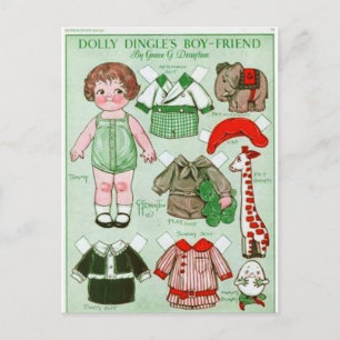 Carte postale Dolly Dingle's Boy Friend Paper Doll