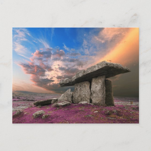 Carte Postale dolmen de Poulnabrone, Comté de Clare, Irlande (Devant)