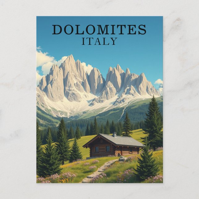 Carte Postale Dolomites Italie Illustration Voyage (Devant)