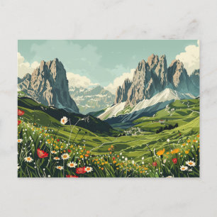 Carte Postale Dolomites, Italie Voyage Rétro