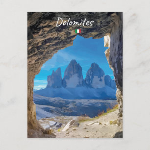 Carte Postale Dolomites, Italie - Vue de la grotte de Tre Cime