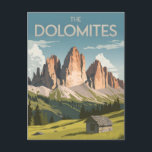 Carte Postale Dolomites vintage<br><div class="desc">Une représentation époustouflante et nostalgique des Dolomites, en Italie, réputées pour leurs sommets spectaculaires et leur beauté naturelle époustouflante. Le design saisit le paysage alpin accidenté avec ses hautes falaises calcaires, ses prairies verdoyantes et ses lacs de montagne sereins. Rendu dans un style vintage, l'oeuvre évoque le charme paisible et...</div>