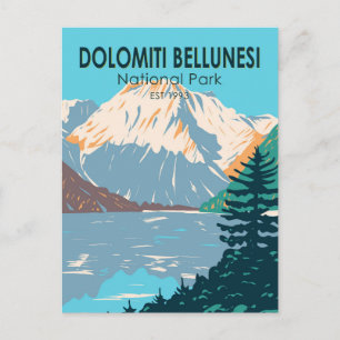Carte Postale Dolomiti Bellunesi Parc national Italie Vintage