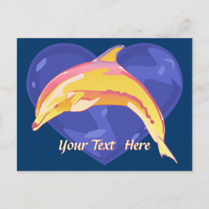 Carte postale Dolphin colorée