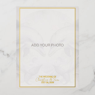 Carte postale Dolphin Faire-part de mariage Foil