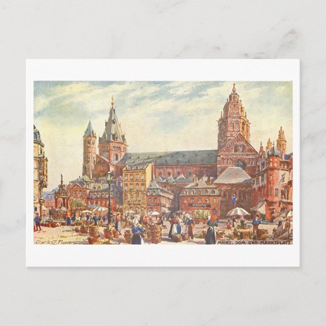 Carte Postale Dom vintage/Cathédrale Mayence Allemagne (Devant)