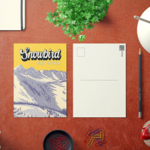 Carte Postale Domaine skiable de Snowbird Hiver Utah Vintage