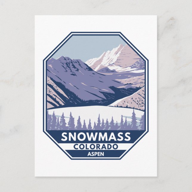 Carte Postale Domaine skiable de Snowmass Hiver Aspen Colorado (Devant)