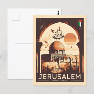 Carte Postale Dôme de la mosquée Al-Aqsa de Jérusalem vintage