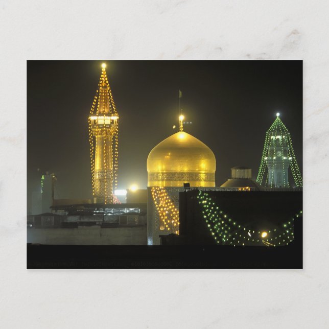 Carte Postale Dôme doré du complexe du sanctuaire de l'Imam Reza (Devant)