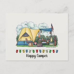 Carte Postale Dome Tent Camper Camper Vêtements de camping