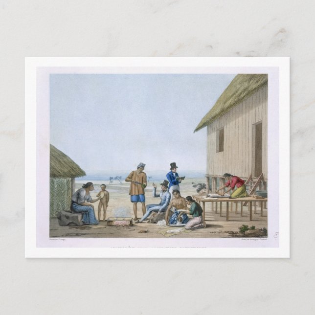 Carte Postale domestic occupations, agagna, guam, philippines, f (Devant)