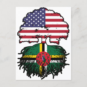Carte Postale Dominique Dominicain Américain Etats-Unis Drapeau