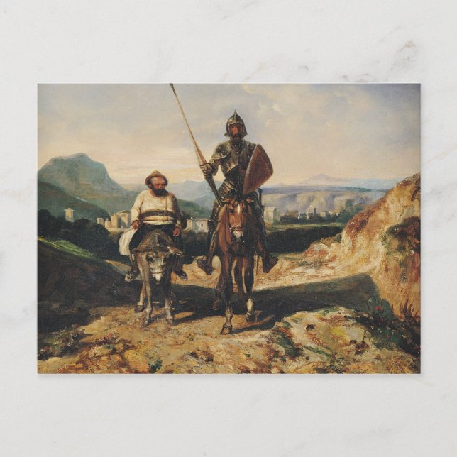 Carte Postale Don don Quichotte et Sancho (Devant)