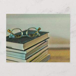 Carte Postale Don pour amoureux de bibliothèque