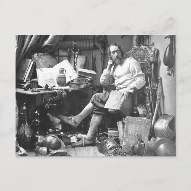 Carte Postale Don Quichotte dans son étude (Devant)