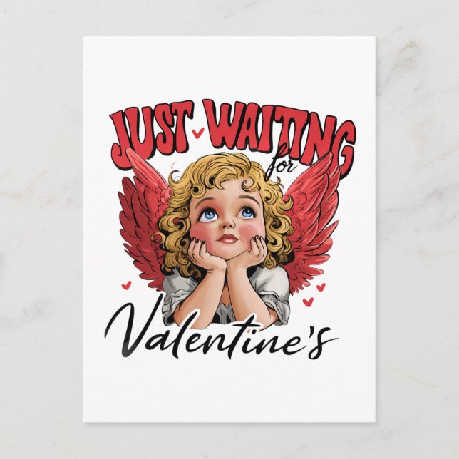 Carte Postale Don Valentine | Juste En Attente De Valentine (Devant)