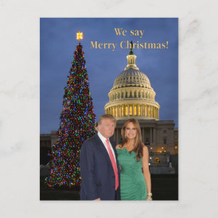 Carte Postale Donald et Melania : On dit Joyeux Noël !