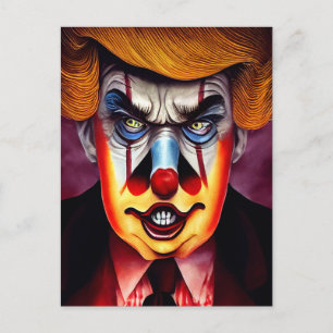 Carte Postale Donald Trump clown diabolique