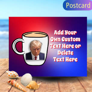 Carte Postale Donald Trump Mug Shot Mème Personnalisé Texte Roug