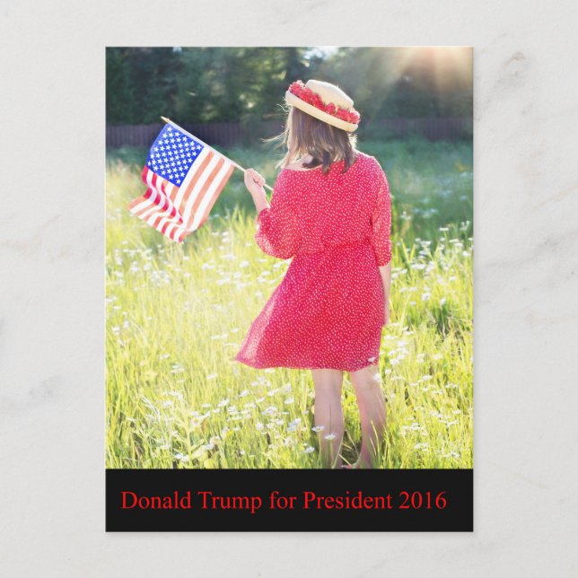Carte Postale Donald Trump pour le président 2016 (Devant)