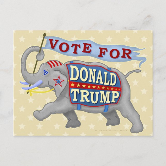 Carte Postale Donald Trump Président 2024 Eléphant républicain (Devant)