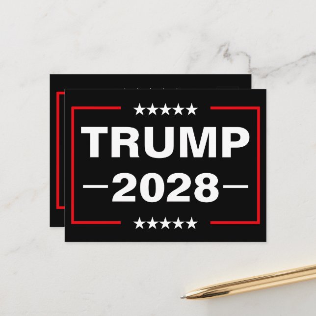 Carte Postale Donald Trump Président 2028 (Devant/Arrière en situation)