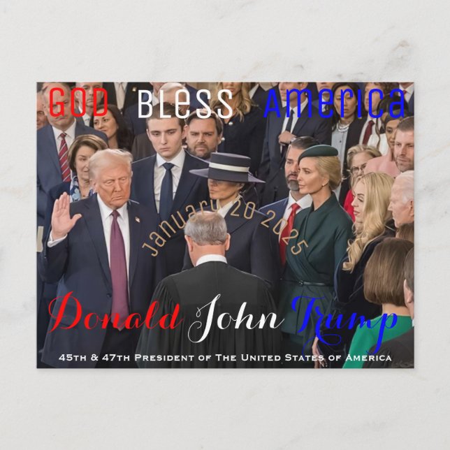 Carte Postale Donald Trump prêtant serment 20 janvier (Devant)