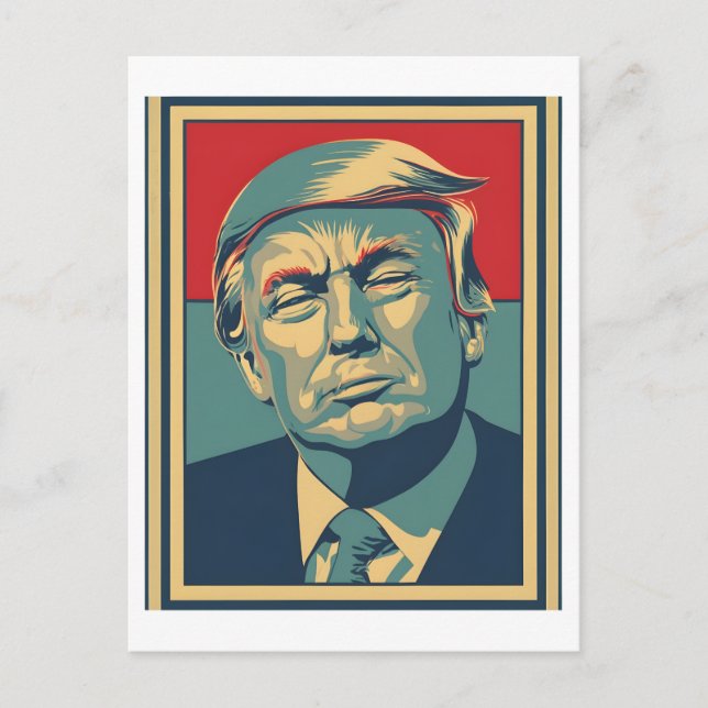 Carte Postale Donald Trump Rétro art élection politique 2024 (Devant)