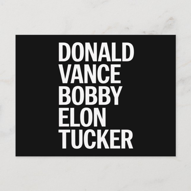 Carte Postale Donald Vance Bobby Elon et Tucker (Devant)
