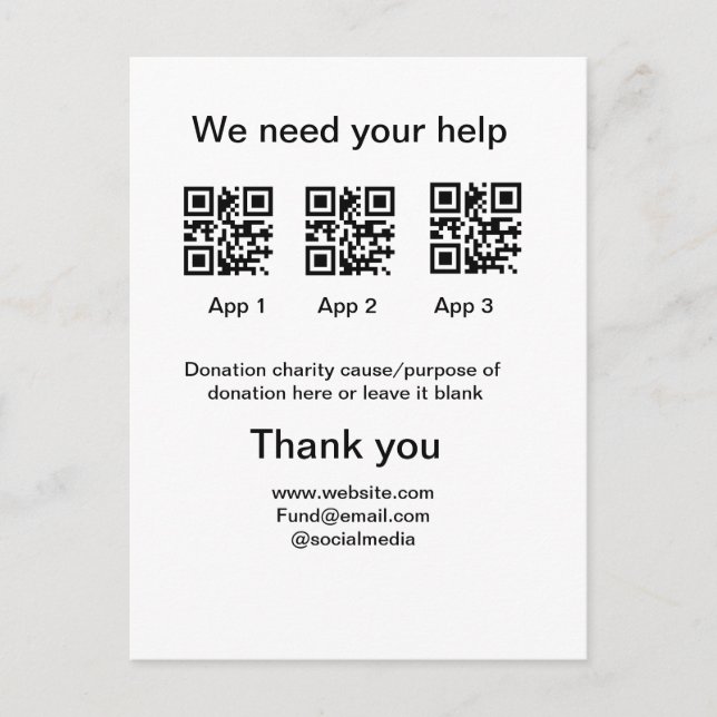 Carte Postale Donation Collection conseil pot ajouter votre q r  (Devant)