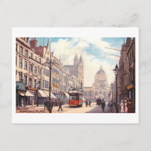 Carte Postale Donegall Place vintage à Belfast, Irlande,