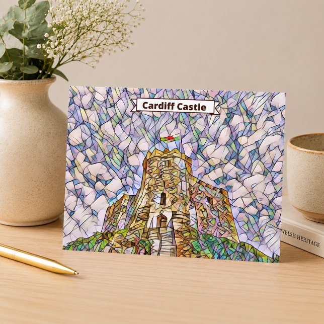Carte Postale Donjon du château de Cardiff (Add / edit text via the design editor if required)