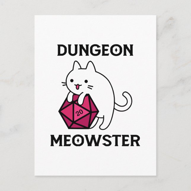 Carte Postale Donjon Meowster Chat Drôle (Devant)