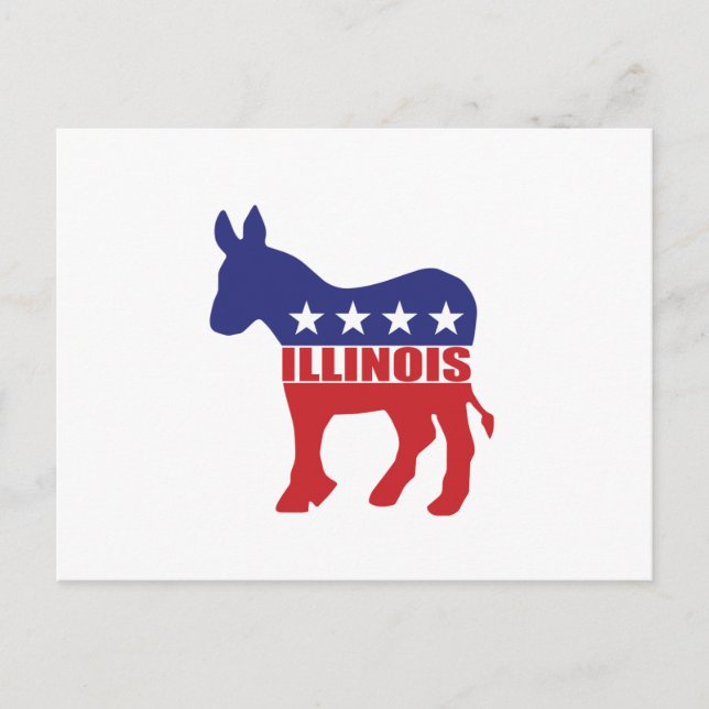 Carte Postale Donkey démocrate de l'Illinois (Devant)