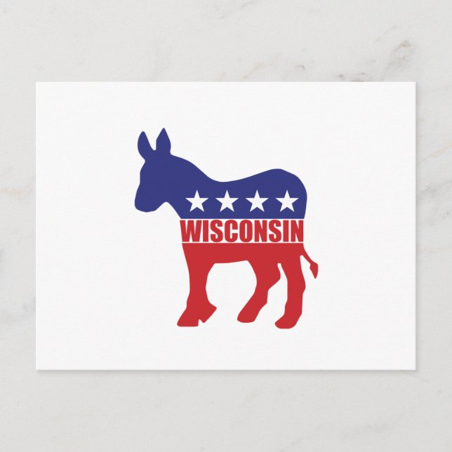 Carte Postale Donkey, démocrate du Wisconsin (Devant)