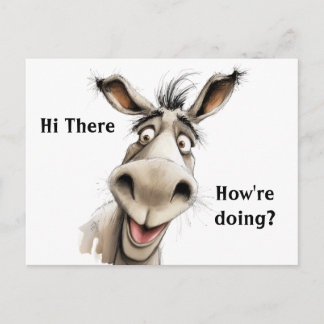 Carte Postale Donkey disant Salut et demandant Comment ça se pas