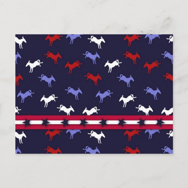 Carte postale Donkeys patriotique (Devant)