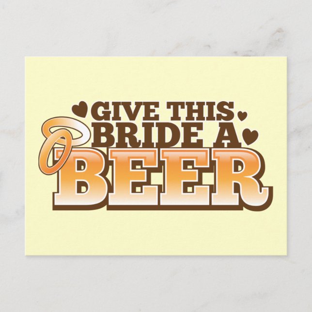 Carte Postale Donnez à cette BRIDE une bière ND (Devant)