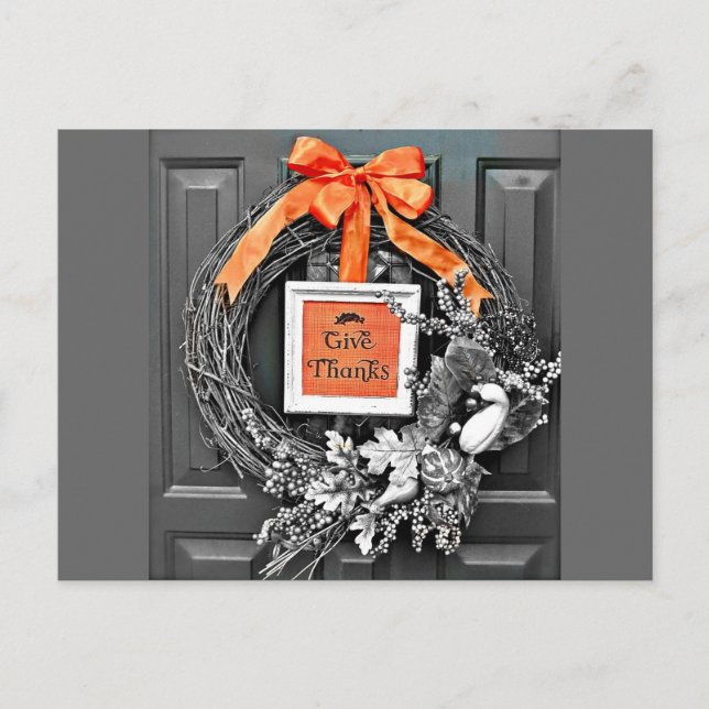 Carte Postale Donnez Merci Wreath (Devant)