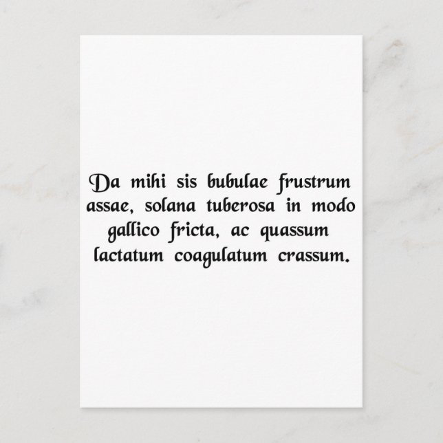 Carte Postale Donnez-moi un hamburger, des frites, et un épais.. (Devant)