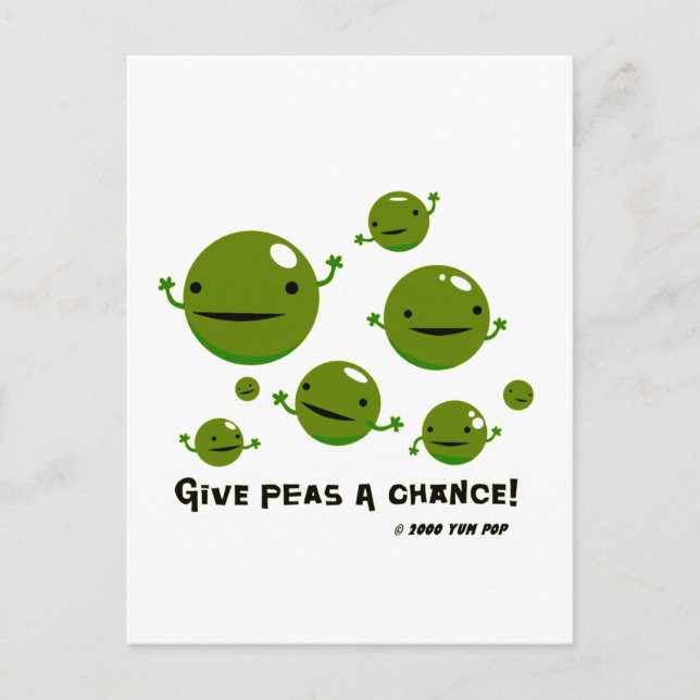 Carte Postale Donnez une chance aux petits pois (Devant)