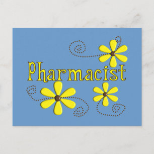 Carte Postale Dons de pharmaciens, marguerites jaunes