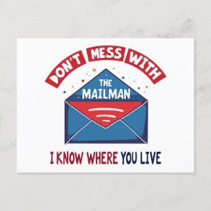 Carte Postale Dont Mess avec l'Humour Mailman