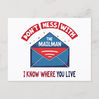 Carte Postale Dont Mess avec l'Humour Mailman